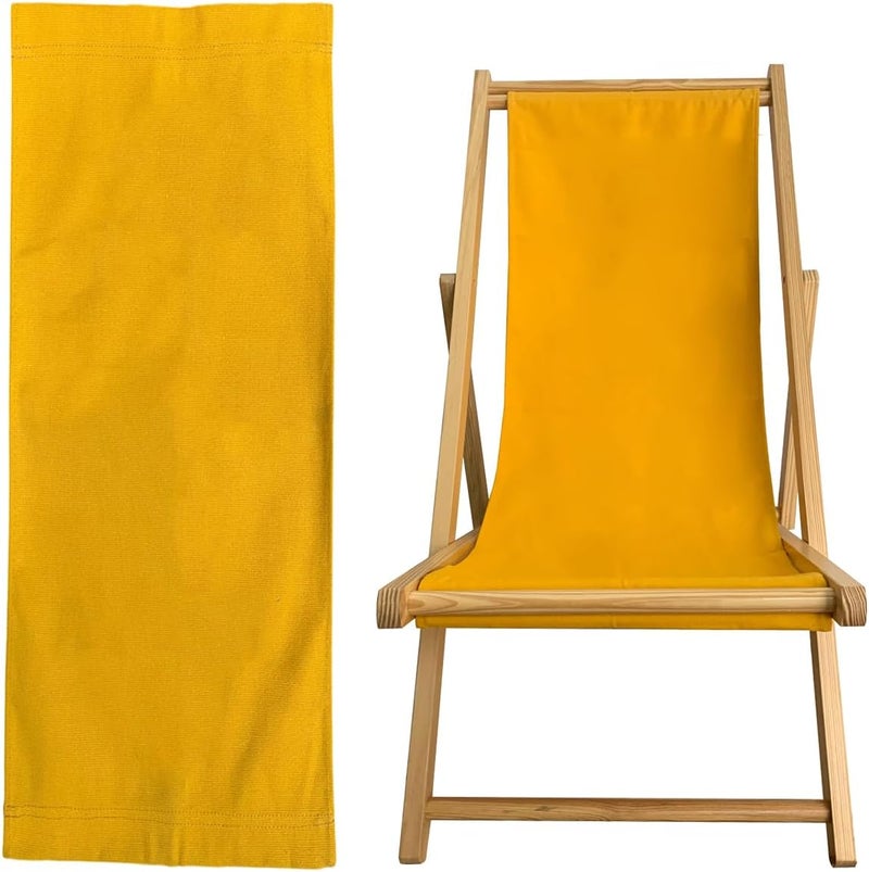 TBACW Patio Lounge Chair Replacement Canvas 47" L x 17" W - Beach Sling Chair Fabric, Indoor Outdoor Use - No Wooden Frame (Yellow) - Image 1